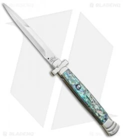 AGA Campolin 11" Maltese Cr. Bayo Automatic Italian Stiletto Abalone (5" Satin)