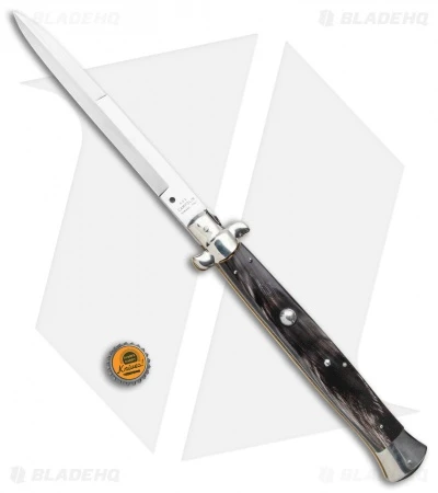 AGA Campolin 18" Italian Stiletto Knife Dark Horn (8" Satin Bayonet) - Image 4
