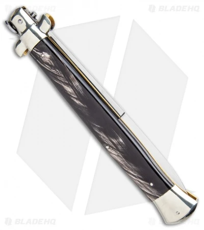 AGA Campolin 18" Italian Stiletto Knife Dark Horn (8" Satin Bayonet) - Image 3