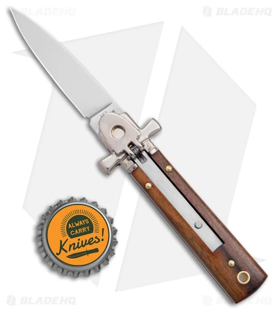 AGA Campolin 6" Dominus Leverlock Automatic Knife Wood (2.5" Satin) - Image 4