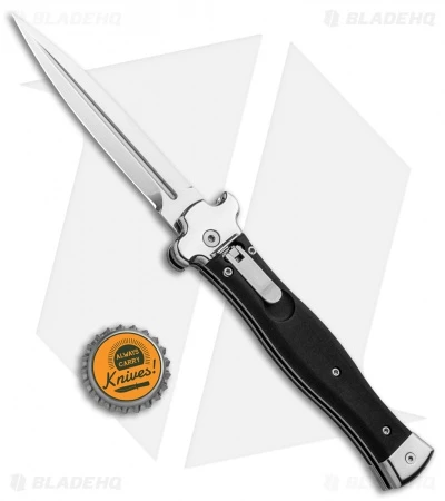 AGA Campolin Zero Dagger Leverlock Automatic Knife Black Coated (3.75" Polish) - Image 4