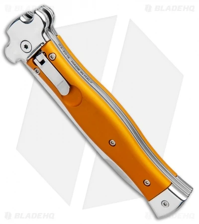 AGA Campolin Zero Italian Leverlock Automatic Knife Orange Al (3.75" Tumbled) - Image 2