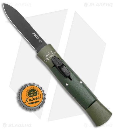 AKC 007 Concord NATO Military OTF Automatic Knife Green (2.75" Black Flat) - Image 4