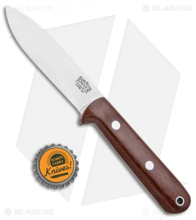 Bark River Mini Kephart Fixed Blade Knife Natural Canvas Micarta (3.63" Satin) - Image 4