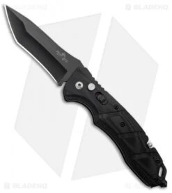 Bear OPS Bold Action V Tanto Automatic Rescue Knife Black G-10 (3.75" Black)