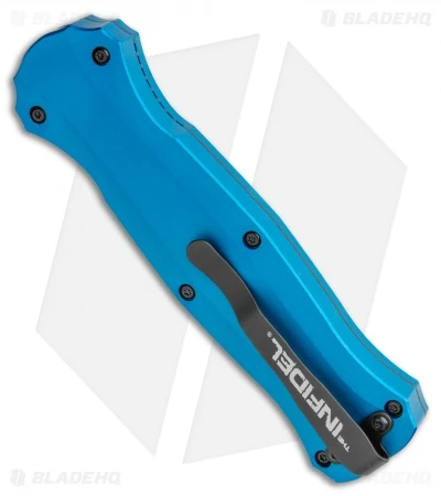 Benchmade Infidel OTF Automatic Knife Blue Aluminum (3.91" Black) 3300BK-2001 - Image 3
