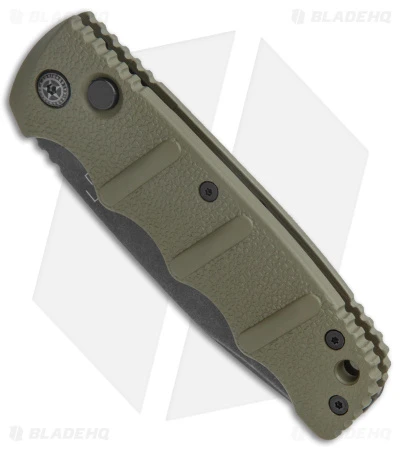 Boker Kalashnikov Drop Point Automatic Knife OD Green (3.25" Smokewash) - Image 2