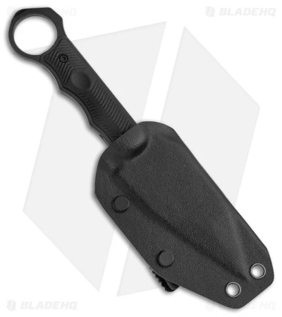 CIVIVI Orthrus Tactical Button Fixed Blade Knife Black G-10 (3.8" Black Serr) - Image 4