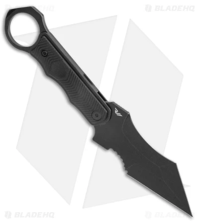 CIVIVI Orthrus Tactical Button Fixed Blade Knife Black G-10 (3.8" Black Serr) - Image 3