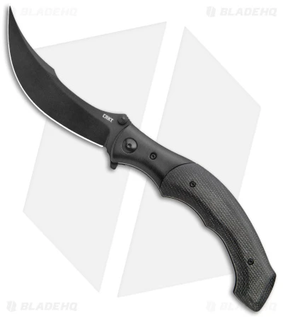 CRKT Ritual Spring Assisted Knife Black Micarta (4.37" Black 14C28N) 7471K