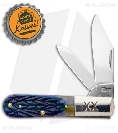 Case Barlow Pocket Knife 3.3" Purple Tribal Jigged Bone (62009 1/2 SS) - Image 4