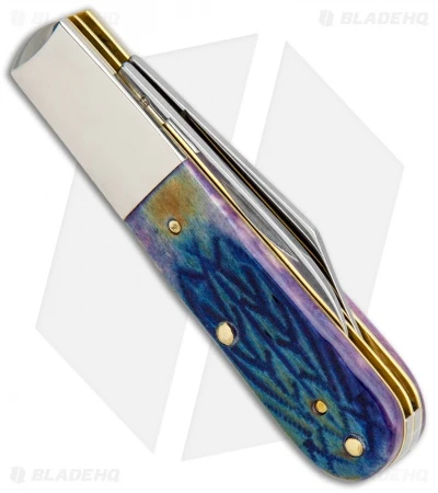 Case Barlow Pocket Knife 3.3" Purple Tribal Jigged Bone (62009 1/2 SS) - Image 3