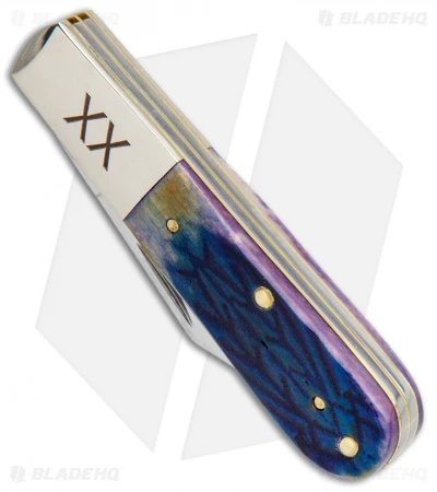 Case Barlow Pocket Knife 3.3" Purple Tribal Jigged Bone (62009 1/2 SS) - Image 2