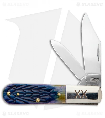 Case Barlow Pocket Knife 3.3" Purple Tribal Jigged Bone (62009 1/2 SS)