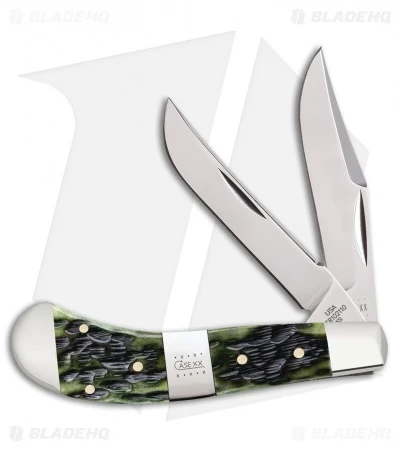 Case Tang Stamp Series Mint Set Olive Green Bone Peachseed Jig W/ Wood Box - Image 4