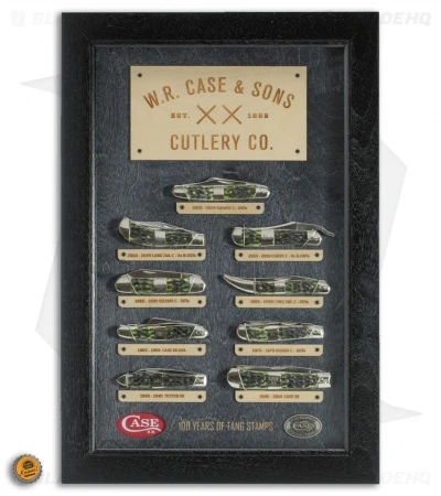 Case Tang Stamp Series Mint Set Olive Green Bone Peachseed Jig W/ Wood Box - Image 11