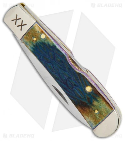 Case Tribal Lock Knife 4.125" Burnt Purple Bone Tribal Jig (TB612010L SS) 61800 - Image 2