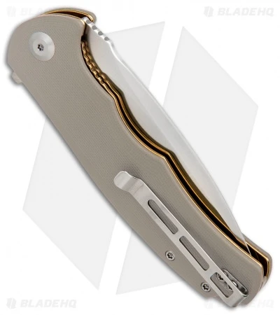 CIVIVI Praxis Flipper Liner Lock Knife Tan G-10 (3.75" Satin) C803B - Image 2