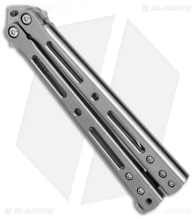 DogBite Knives DB3.1 Balisong Butterfly Knife Gray Ti (4" Stonewash) - Image 3