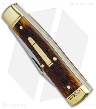 GEC #44 Northfield UN-X-LD Buffalo Jack Pocket Knife 3.3" Autumn Gold Jig Bone - Image 2