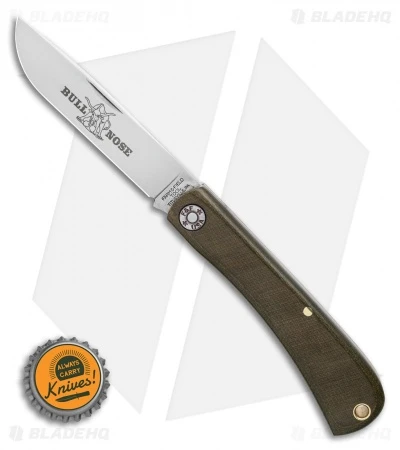 GEC #71 Farm & Field Bull Nose Slip Joint Knife Green Micarta (3" Satin) 715121 - Image 4