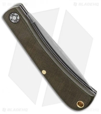 GEC #71 Farm & Field Bull Nose Slip Joint Knife Green Micarta (3" Satin) 715121 - Image 3