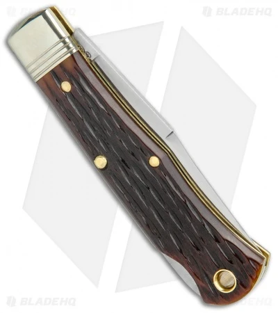 GEC Tidioute Cutlery #83 Tascosa Lockback Knife - Dark Brewed Jigged Bone - Image 3