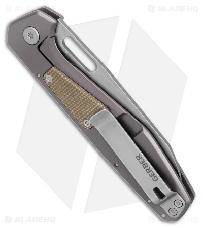 Gerber Slimsada Frame Lock Knife Olive Micarta (3.45" Stonewash) - Image 3