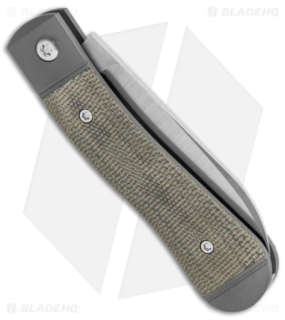 Jack Wolf Knives K9 Jack Slip Joint Pocket Knife OD Green Micarta (2.9" Satin) - Image 3