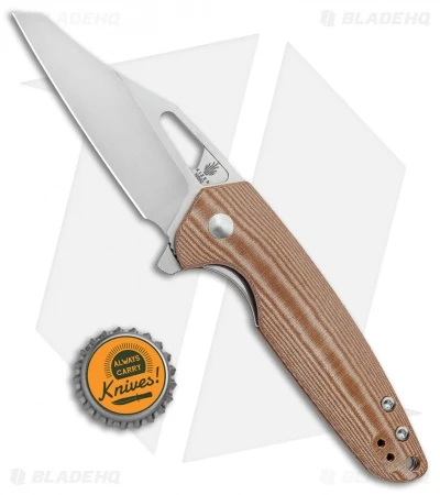 Kizer Horn Frame Lock Flipper Knife Tan Micarta (3.1" Satin) Ki3557 - Image 4