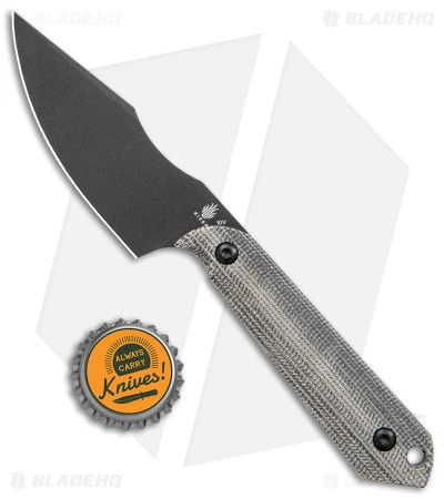 Kizer Maverick Customs Harpoon Mini 10V Fixed Blade Black Micarta (3" Black) - Image 4