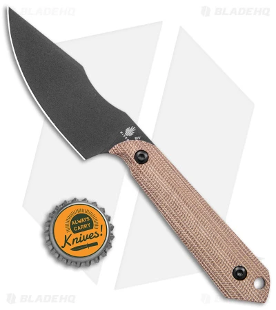 Kizer Maverick Customs Harpoon Mini 10V Fixed Blade Knife Micarta (3" Black) - Image 4