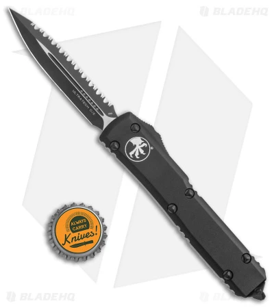 Microtech Ultratech Dagger D/E OTF Knife Tactical (3.4" Black Full Serr) - Image 4