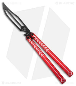 Nabalis + Hirsch The Vulp Butterfly Balisong Trainer Red/Black Alum (4.3" Black)