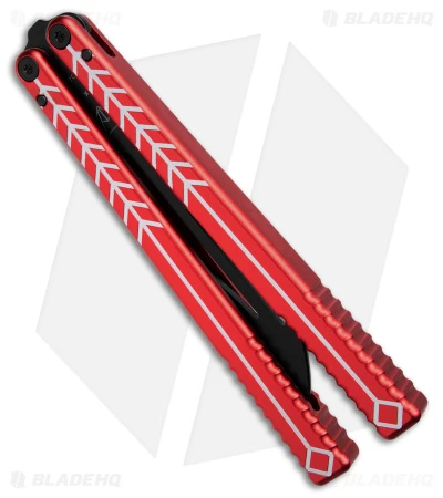 Nabalis + Hirsch The Vulp Butterfly Balisong Trainer Red/Black Alum (4.3" Black) - Image 3