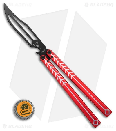 Nabalis + Hirsch The Vulp Butterfly Balisong Trainer Red/Black Alum (4.3" Black) - Image 5