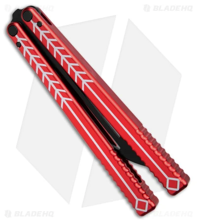 Nabalis + Hirsch The Vulp Butterfly Balisong Trainer Red/Black Alum (4.3" Black) - Image 2