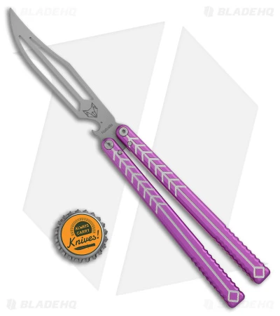 Nabalis + Will Hirsch The Vulp Butterfly Balisong Trainer Purple Al (4.4" BB) - Image 4