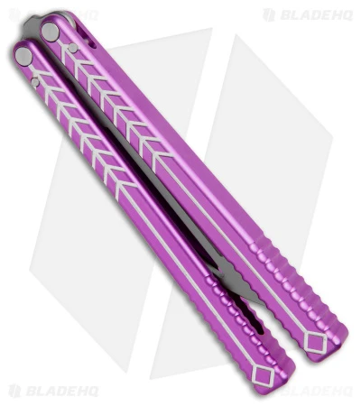 Nabalis + Will Hirsch The Vulp Butterfly Balisong Trainer Purple Al (4.4" BB) - Image 3