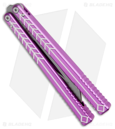 Nabalis + Will Hirsch The Vulp Butterfly Balisong Trainer Purple Al (4.4" BB) - Image 2