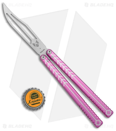 Nabalis + Will Hirsch The Vulp Butterfly Balisong Trainer Pink Al (4.4" BB) - Image 5