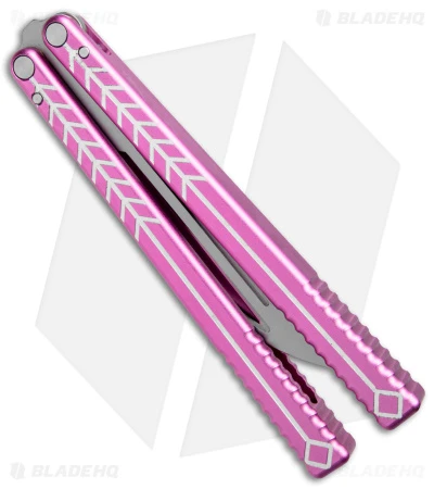 Nabalis + Will Hirsch The Vulp Butterfly Balisong Trainer Pink Al (4.4" BB) - Image 3