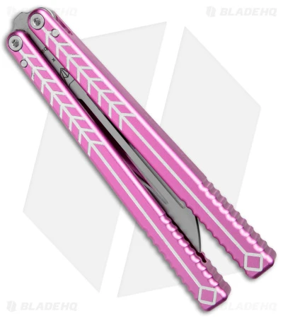 Nabalis + Will Hirsch The Vulp Butterfly Balisong Trainer Pink Al (4.4" BB) - Image 2