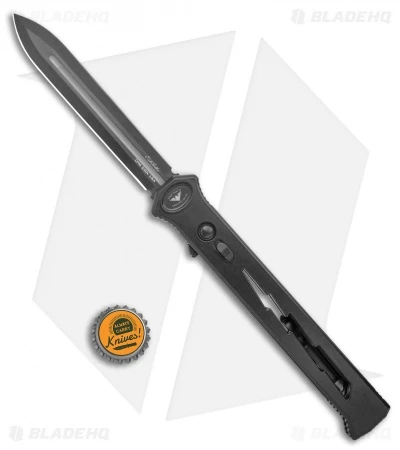Paragon Estiletto Dagger OTF Automatic Knife Black Bolt (5.5" Black Plain) - Image 4