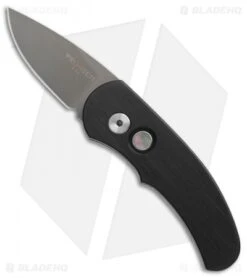 Pro-Tech Runt J4 Limited Automatic Knife Black W/ MOP Button (1.94" Gray DLC)