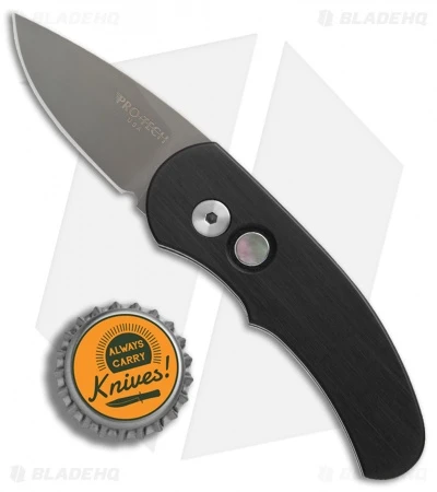 Pro-Tech Runt J4 Limited Automatic Knife Black W/ MOP Button (1.94" Gray DLC) - Image 4