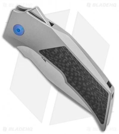Reate Knives Reate Bharucha T3000 Frame Lock Carbon Fiber/Ti W/ Blue Screws (3" Satin) - Image 2