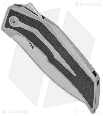 Reate Knives Bharucha T4000 Frame Lock Knife Carbon Fiber/Ti (3.8" Satin) - Image 2