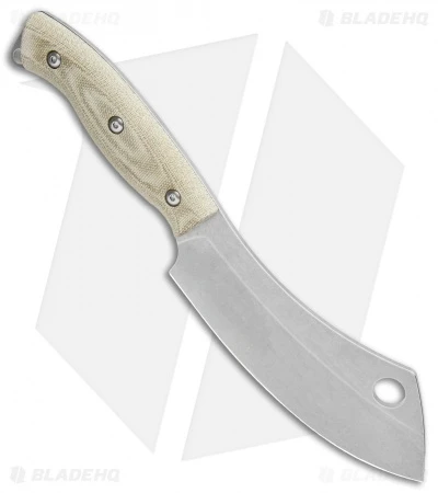White River Camp Cleaver Fixed Blade Knife Olive Drab Micarta (5.5" SW) - Image 2