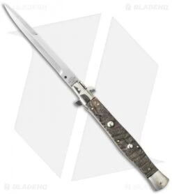 AGA Campolin 13" Picklock Automatic Italian Stiletto Ram Horn (6" Satin Bayo)